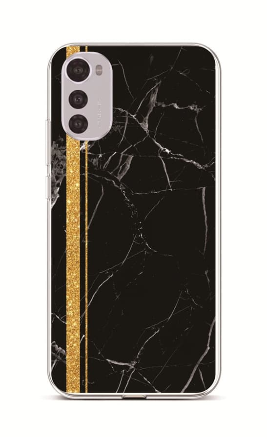 Kryt TopQ STYLE Motorola Moto E32s Mramor černo-zlatý 106391