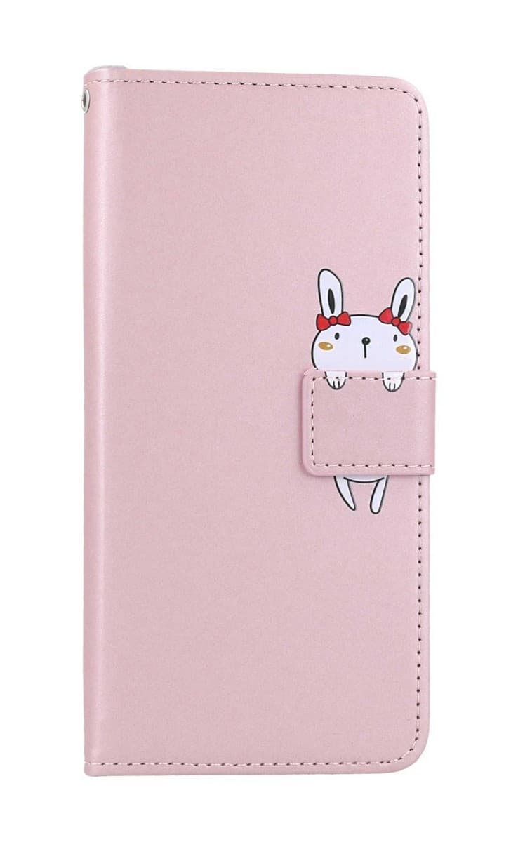 Pouzdro TopQ Xiaomi Redmi Note 12 5G knížkové růžové s králíčkem 96466 - náhled 1