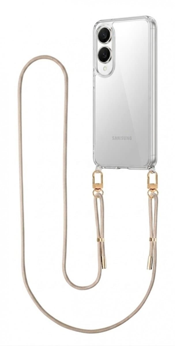 Kryt TopQ Esthetique Samsung S25 Edge s béžovou šňůrkou průhledný 176469