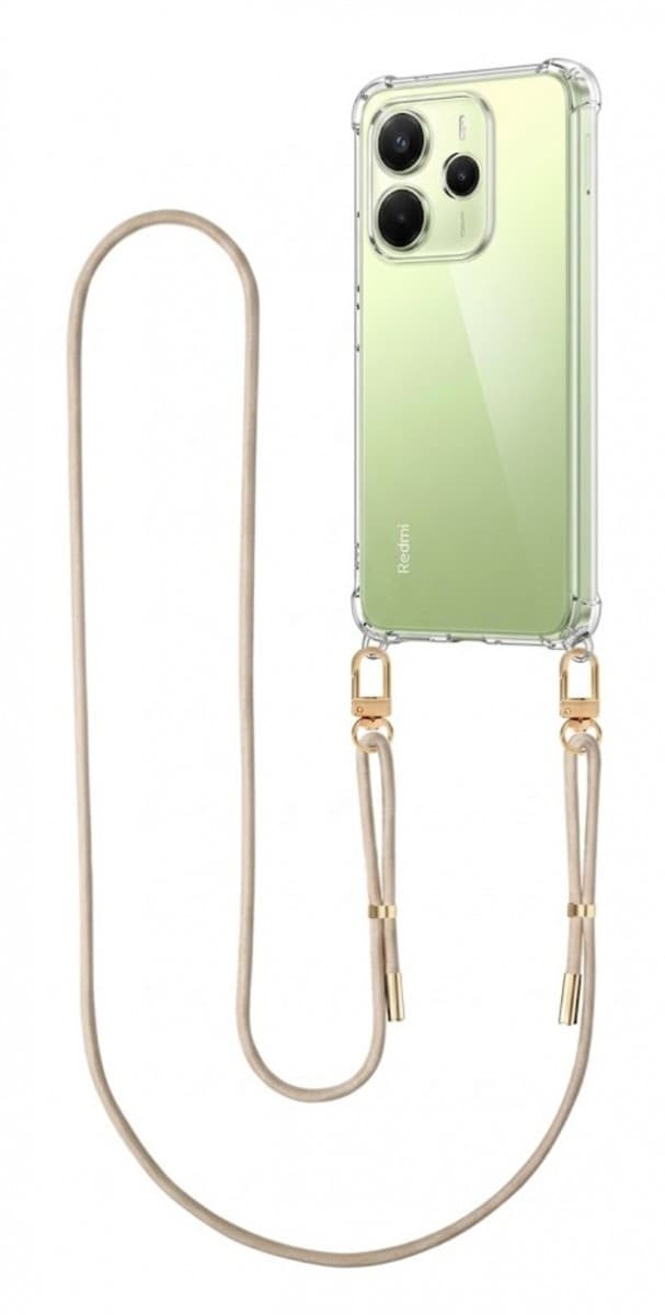 Kryt TopQ Esthetique Xiaomi Redmi Note 14 s béžovou šňůrkou průhledný 176476