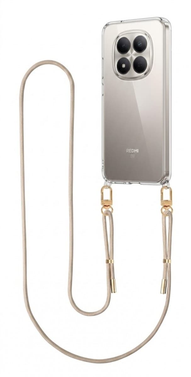 Kryt TopQ Esthetique Xiaomi Redmi Note 15 Pro 5G s béžovou šňůrkou průhledný 176480