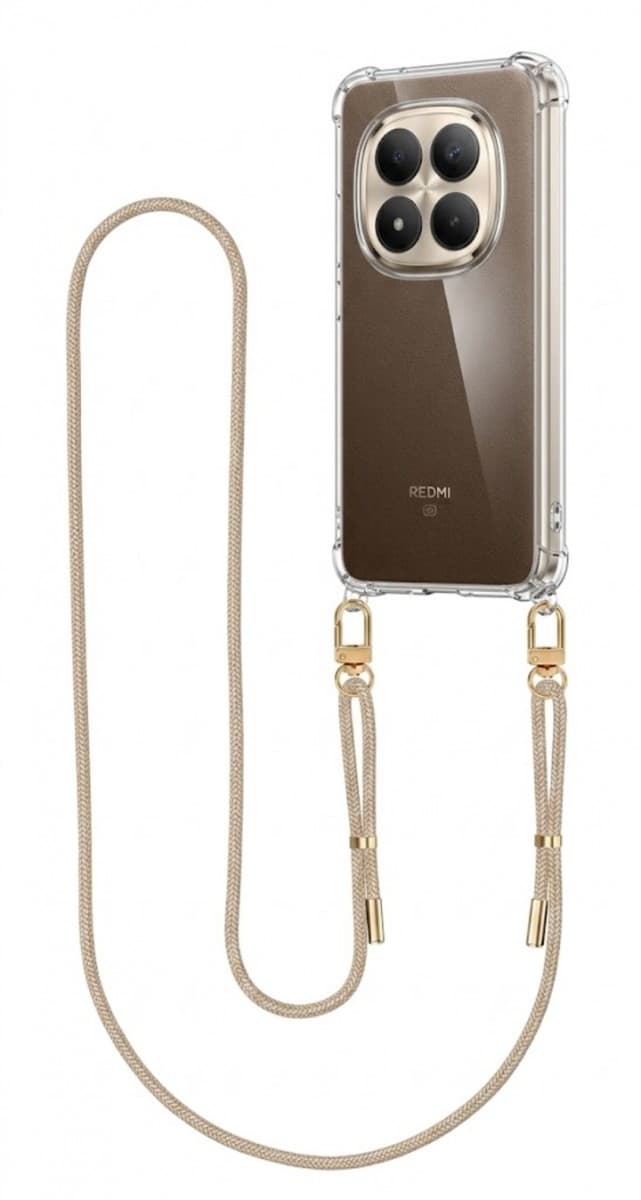 Kryt TopQ Esthetique Xiaomi Redmi Note 15 Pro+ 5G s béžovou šňůrkou průhledný 176481