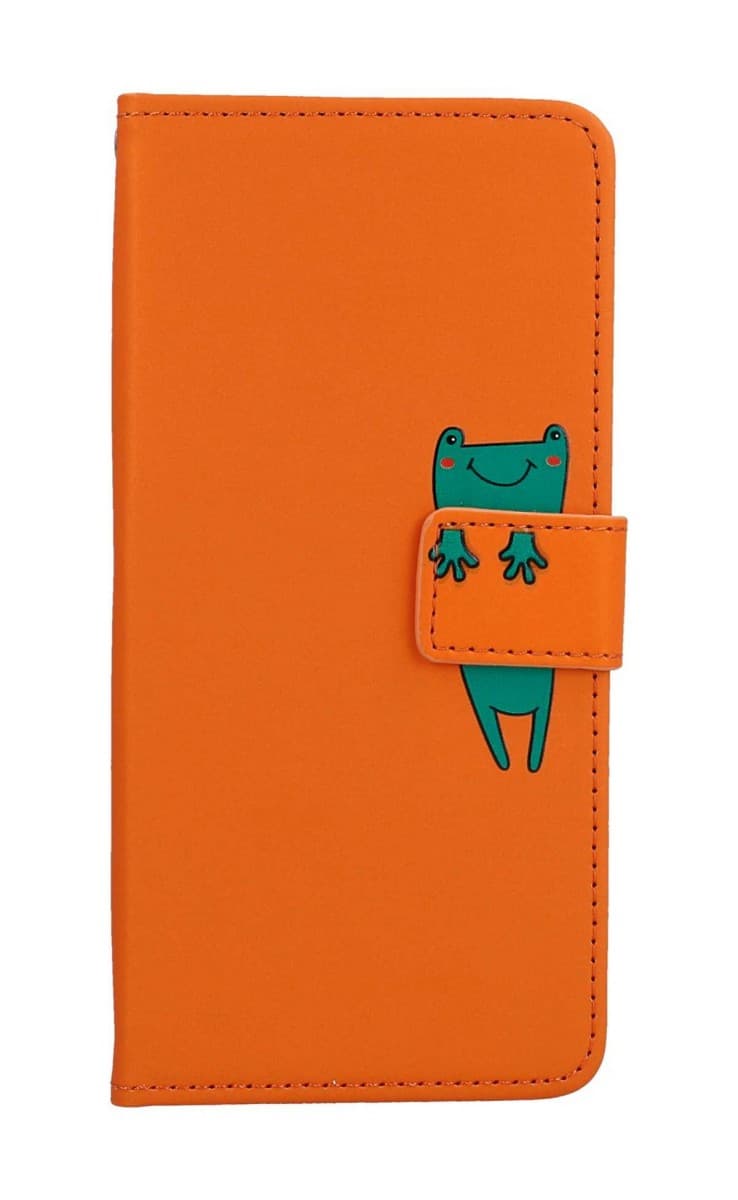 Pouzdro TopQ Xiaomi Redmi Note 12 Pro+ 5G knížkové oranžové s žabkou 96546 - náhled 1