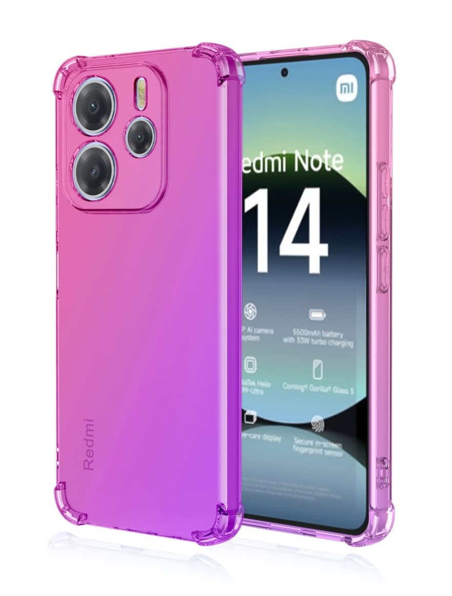 Kryt TopQ Xiaomi Redmi Note 14 Shock duhový růžovo-fialový 136550