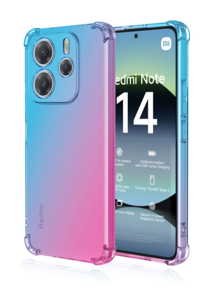 Kryt TopQ Xiaomi Redmi Note 14 Shock duhový modro-růžový 136555