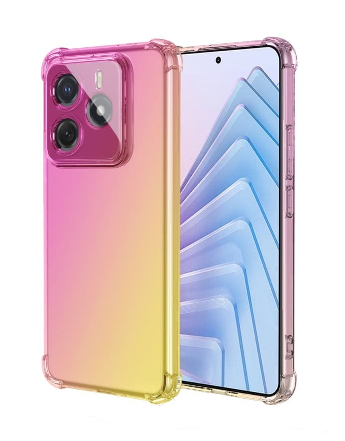 Kryt TopQ Xiaomi Redmi Note 14 5G Shock duhový růžovo-žlutý 136642