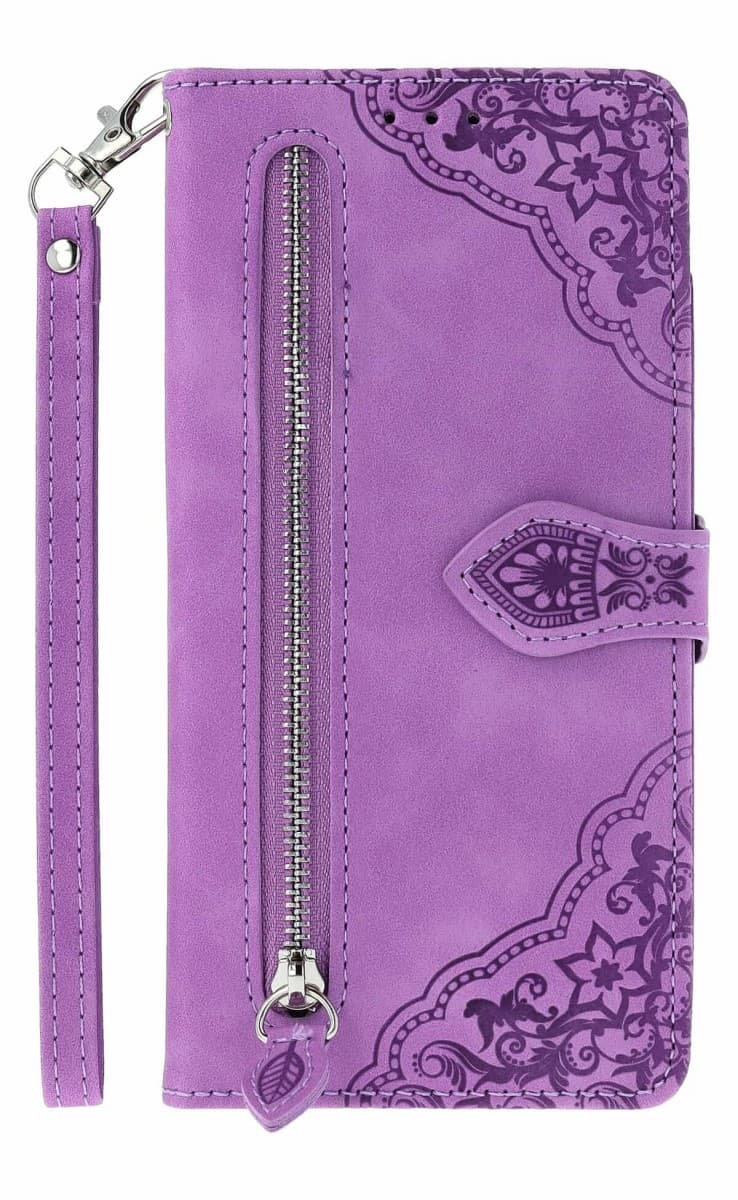 Pouzdro TopQ Xiaomi Redmi Note 14 5G knížkové se zipem fialové 136678 - náhled 1