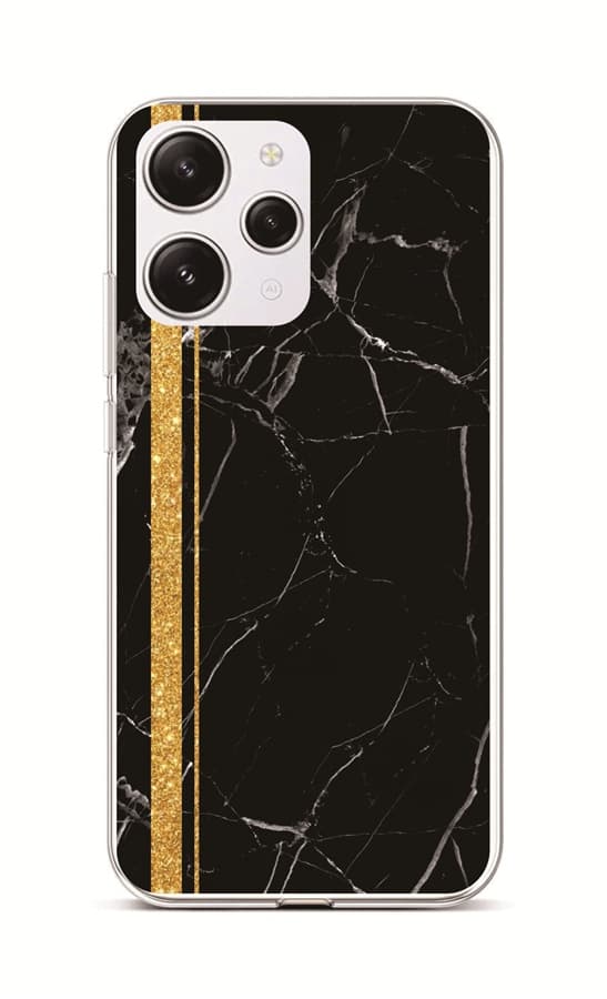 Kryt TopQ STYLE Xiaomi Redmi 12 Mramor černo-zlatý 106706
