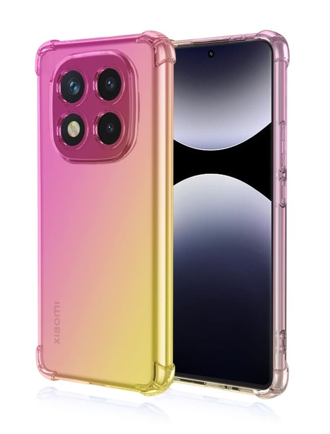 Kryt TopQ Xiaomi Redmi Note 14 Pro Shock duhový růžovo-žlutý 136715
