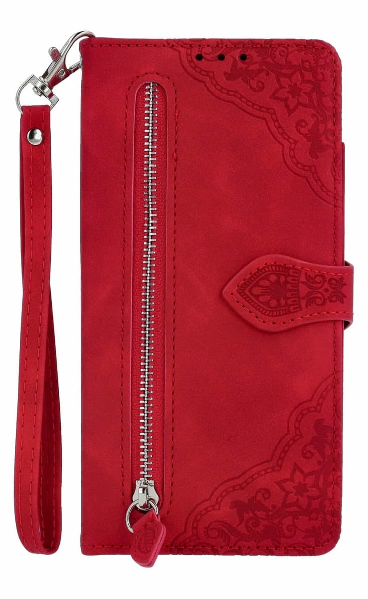 Pouzdro TopQ Xiaomi Redmi Note 14 Pro knížkové se zipem červené 136784 - náhled 1