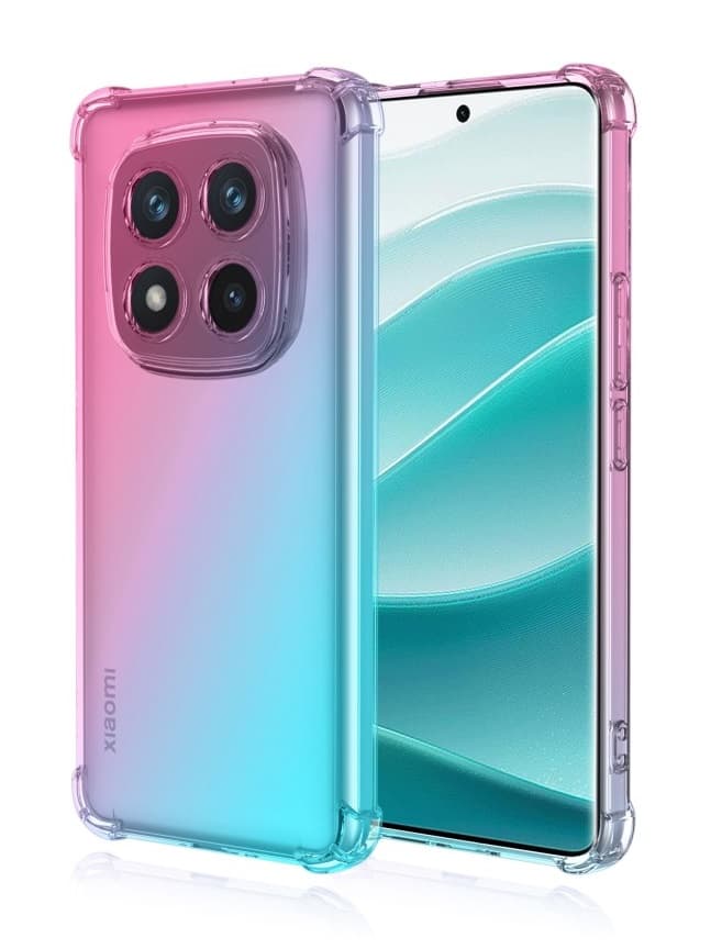 Kryt TopQ Xiaomi Redmi Note 14 Pro 5G Shock duhový mentolovo-růžový 136796