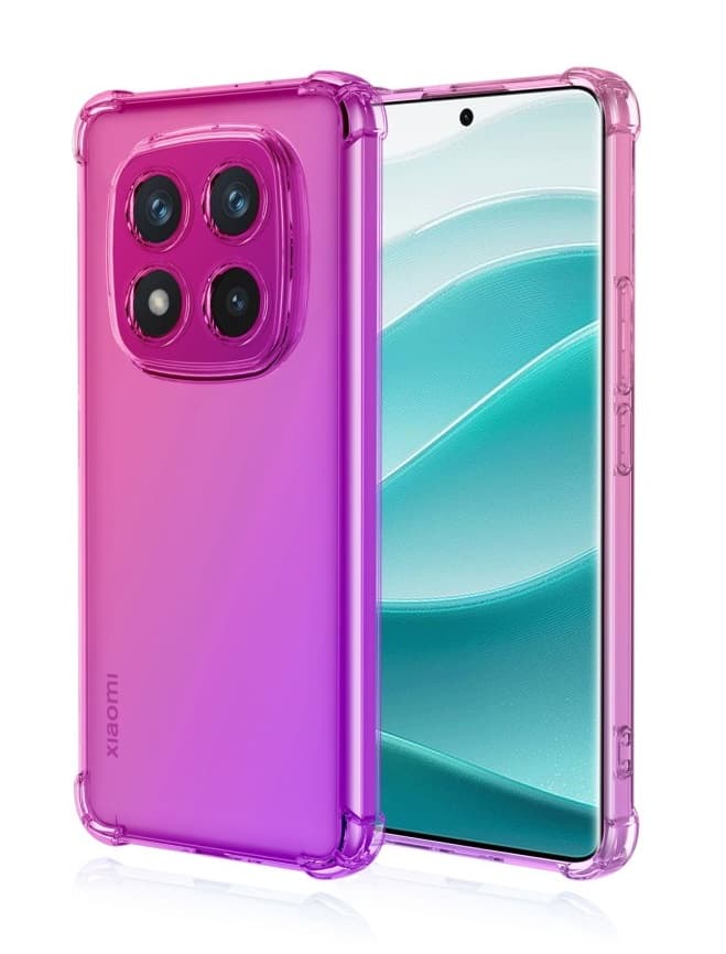 Kryt TopQ Xiaomi Redmi Note 14 Pro+ 5G Shock duhový růžovo-fialový 136941