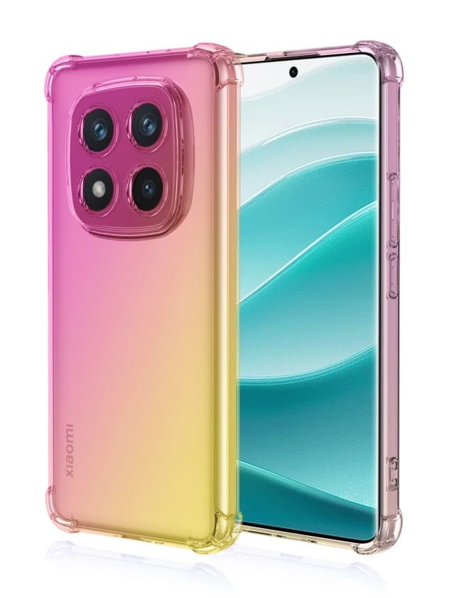 Kryt TopQ Xiaomi Redmi Note 14 Pro+ 5G Shock duhový růžovo-žlutý 136967