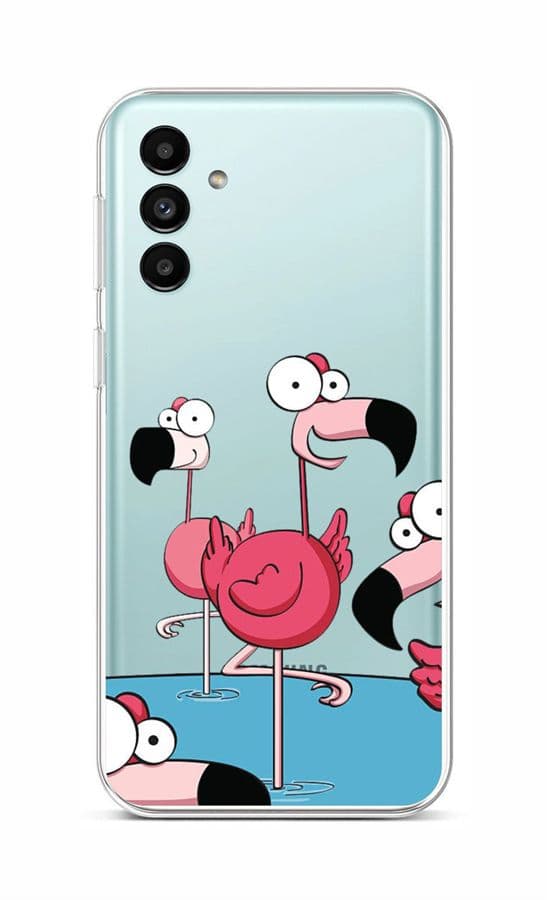 Kryt TopQ Samsung A13 5G Cartoon Flamingos 86997
