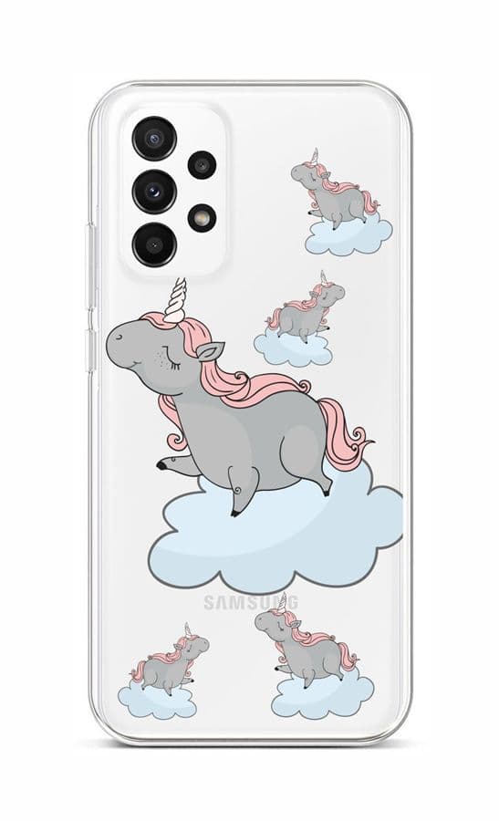 Kryt TopQ Samsung A23 5G Grey Unicorns 87096