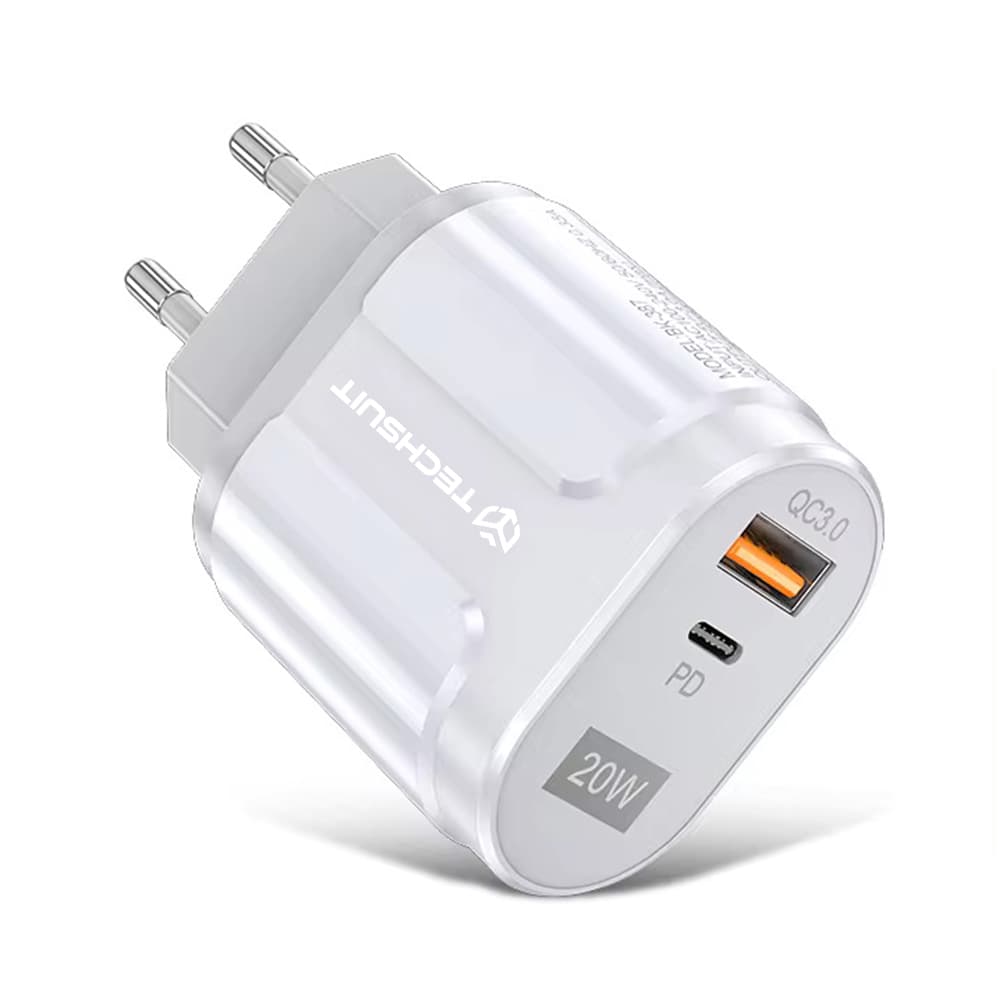 Adaptér Techsuit 20W s funkcí rychlonabíjení bílý 137441