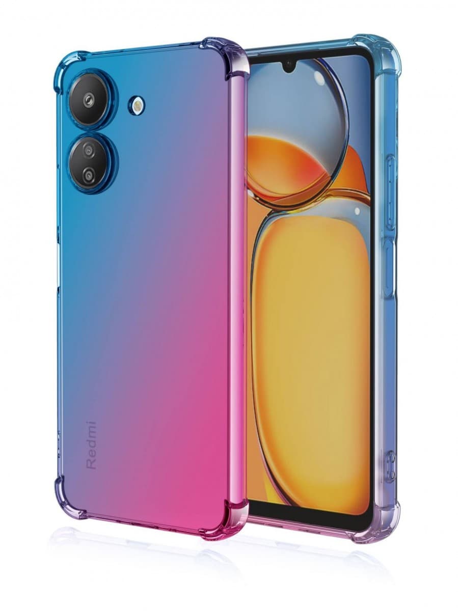 Kryt TopQ Xiaomi Redmi 13C Shock duhový modro-růžový 117574