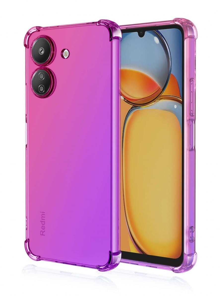 Kryt TopQ Xiaomi Redmi 13C Shock duhový růžovo-fialový 117576
