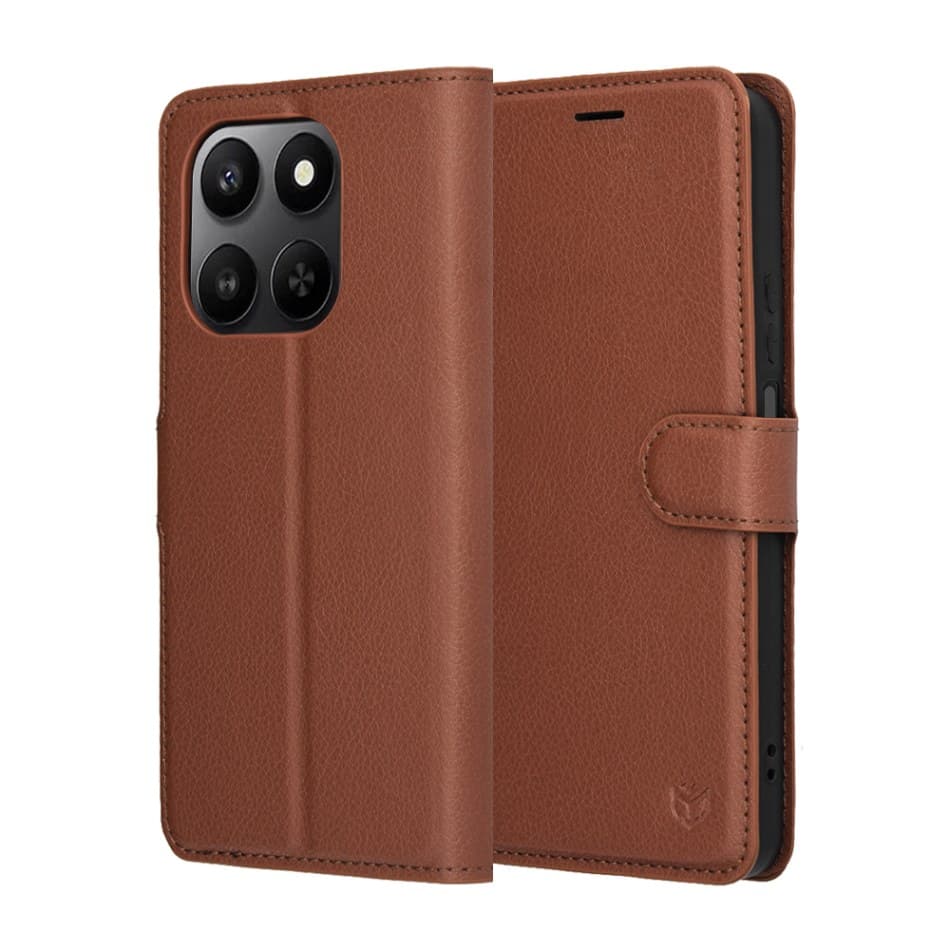 Techsuit - kožené pouzdro - Honor 400 Smart 5G / 400 Smart 4G / X7d 4G - hnědé - náhled 1
