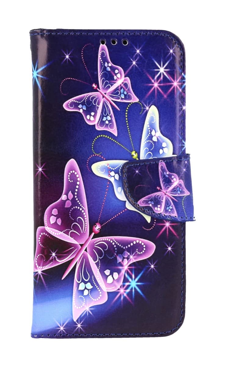 Pouzdro TopQ Xiaomi Redmi Note 7 knížkové Modré s motýlky 67738