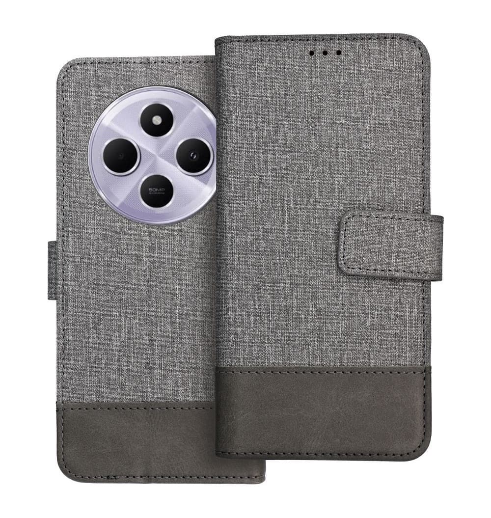Pouzdro TopQ GOMMA Xiaomi Redmi 14C knížkové šedé 138049