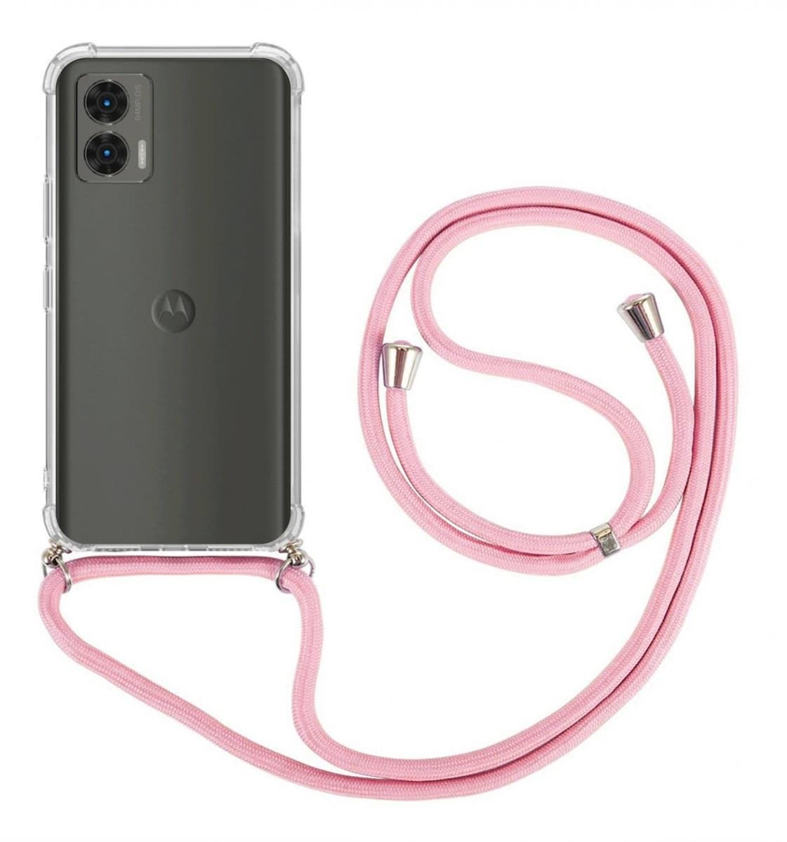 Kryt TopQ Motorola Moto G73 s růžovou šňůrkou průhledný 98166