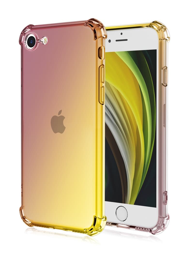 Kryt TopQ iPhone 16e Shock duhový purpurovo-žlutý 138407