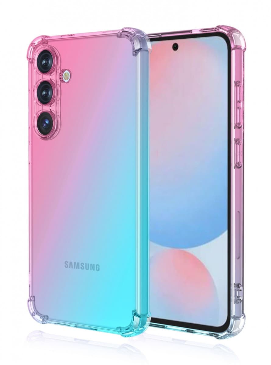 Kryt TopQ Samsung A56 Shock duhový mentolovo-růžový 138540