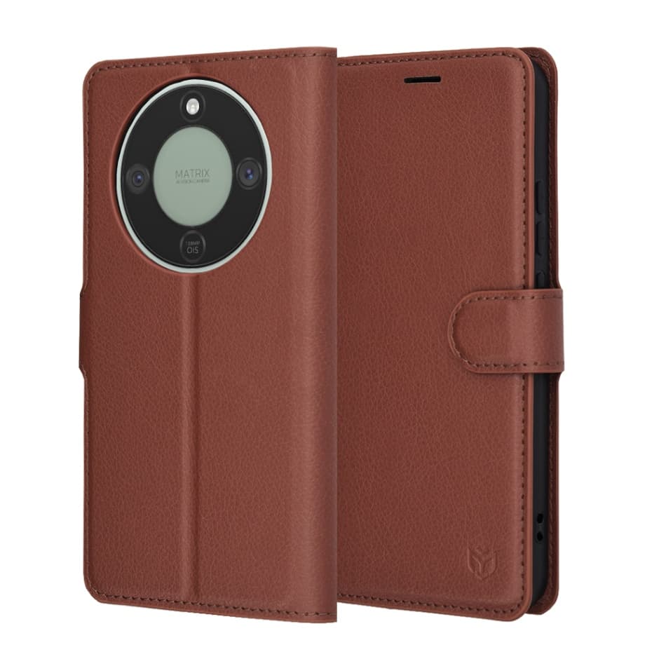 Techsuit – kožené pouzdro Folio – Honor Magic8 Lite – hnědé - náhled 1