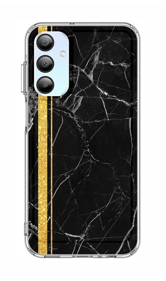 Kryt STYLE TopQ Samsung A15 pevný Mramor černo-zlatý 128705