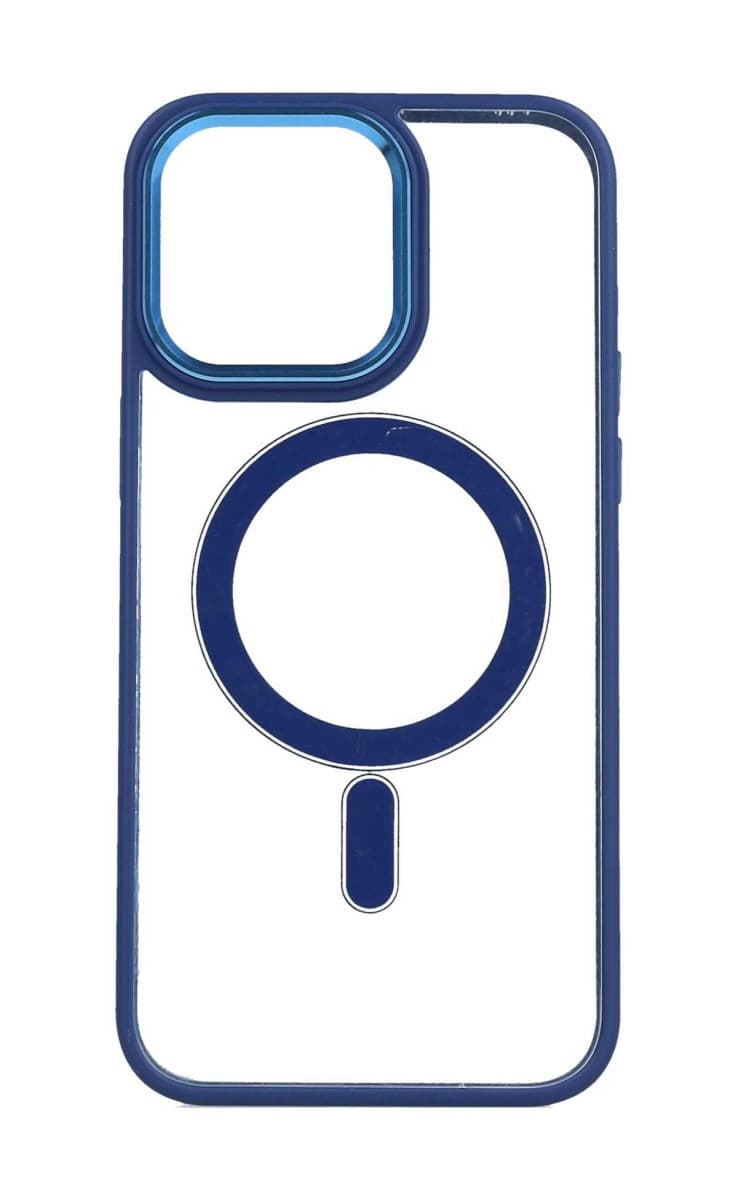 Kryt TopQ Magnetic iPhone 14 Pro pevný s modrým rámečkem 108759