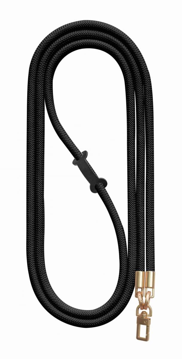 Luxusní šňůrka na mobil TopQ Royal Cord Gold černá 8 mm 128872