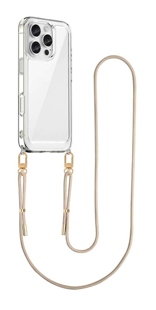 Kryt TopQ Esthetique iPhone 16 Pro Max s béžovou šňůrkou průhledný 129061