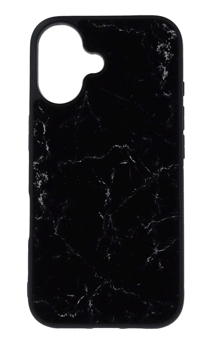 Kryt TopQ Marble iPhone 16 pevný Smoky Black 129147