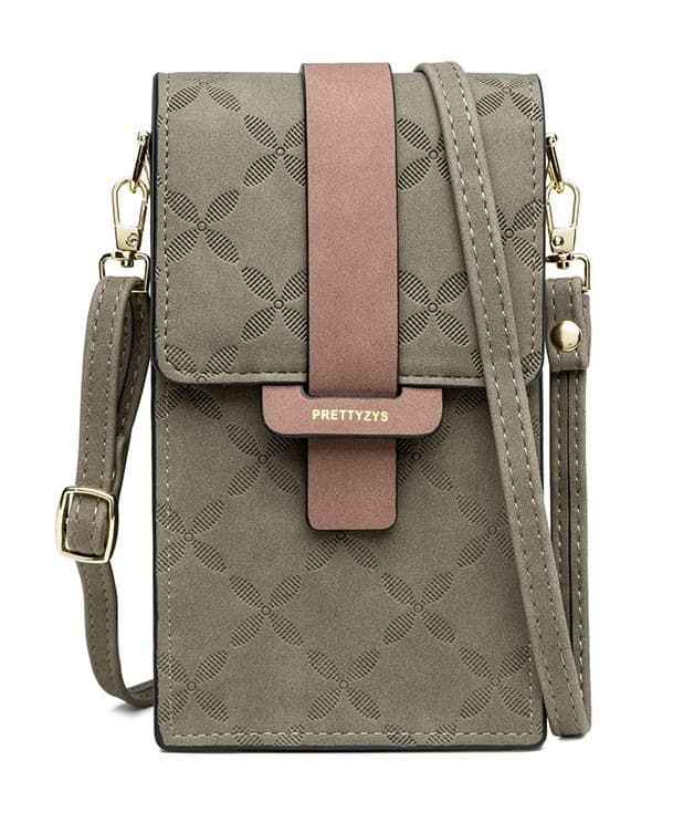 Kabelka TopQ Emboss na mobil s popruhem khaki 129261
