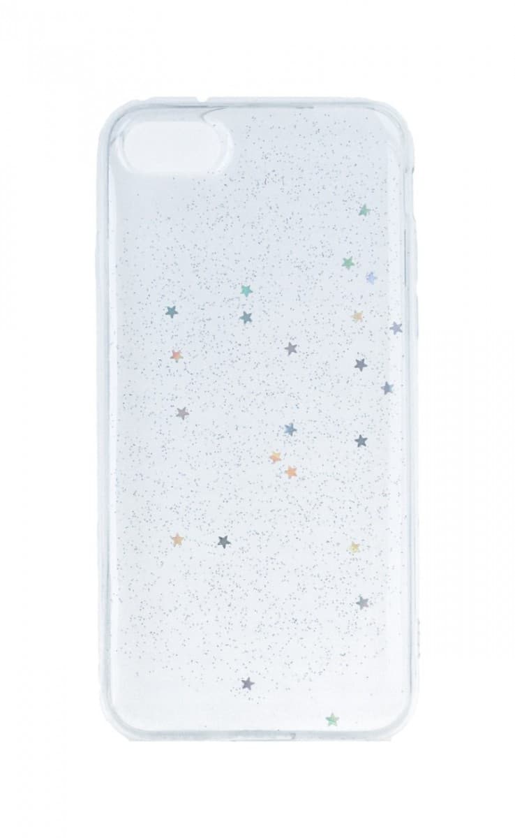Pouzdro TopQ iPhone SE 2020 Glitter Star průhledný 49409