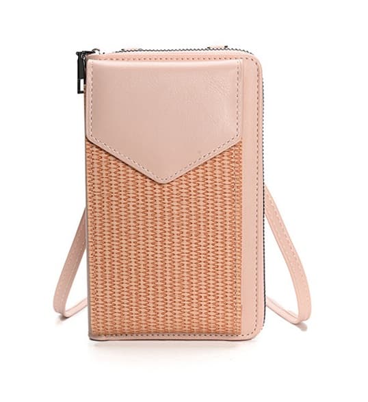 Kabelka TopQ Twill na mobil s popruhem lososová 129699