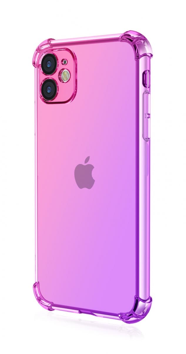 Kryt TopQ iPhone 11 Shock duhový růžovo-fialový 109752
