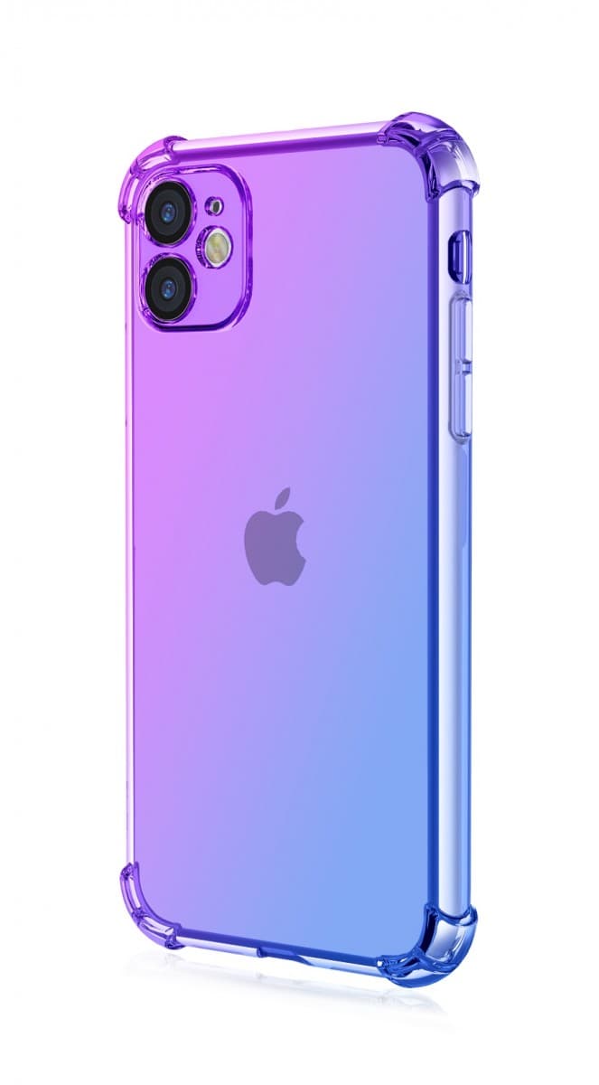 Kryt TopQ iPhone 11 Shock duhový fialovo-modrý 109757