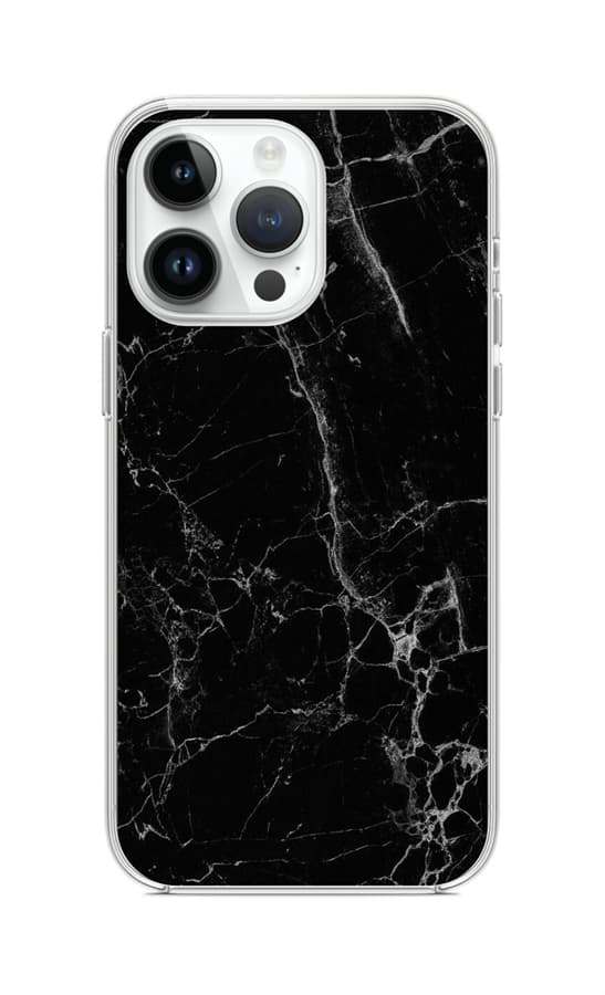 Kryt STYLE TopQ iPhone 15 Pro Mramor černý 99819