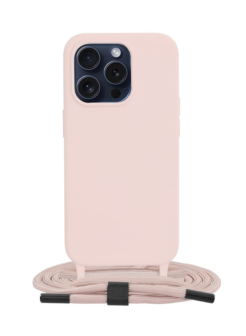 Kryt Techsuit iPhone 15 Pro pudrový se šňůrkou 109821 - náhled 1