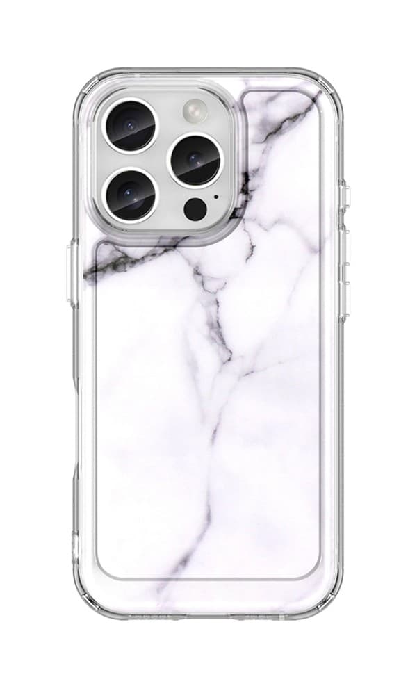 Kryt TopQ iPhone 16 Pro pevný Mramor bílý 129877