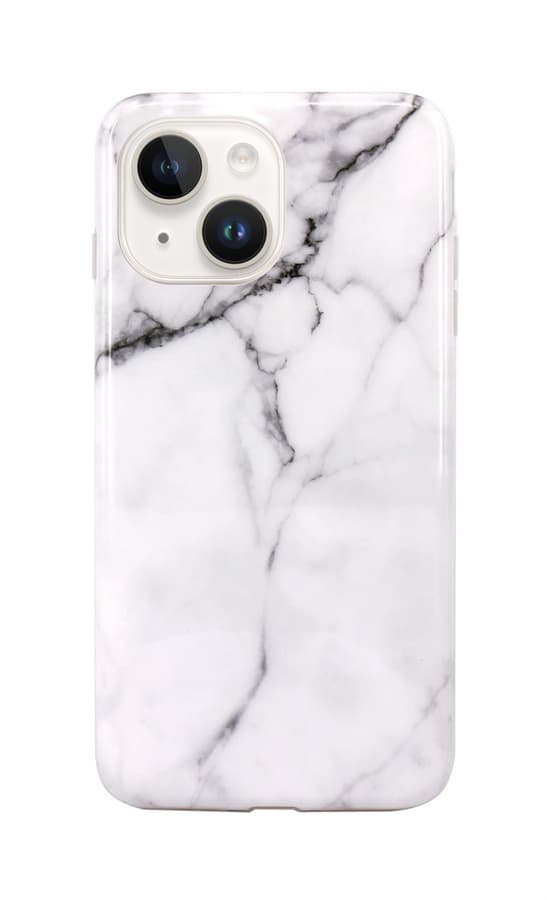 Kryt TopQ iPhone 15 Mramor bílý 99929