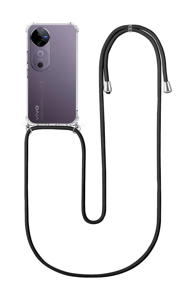Kryt TopQ Vivo V40 5G s černou šňůrkou průhledný 129967