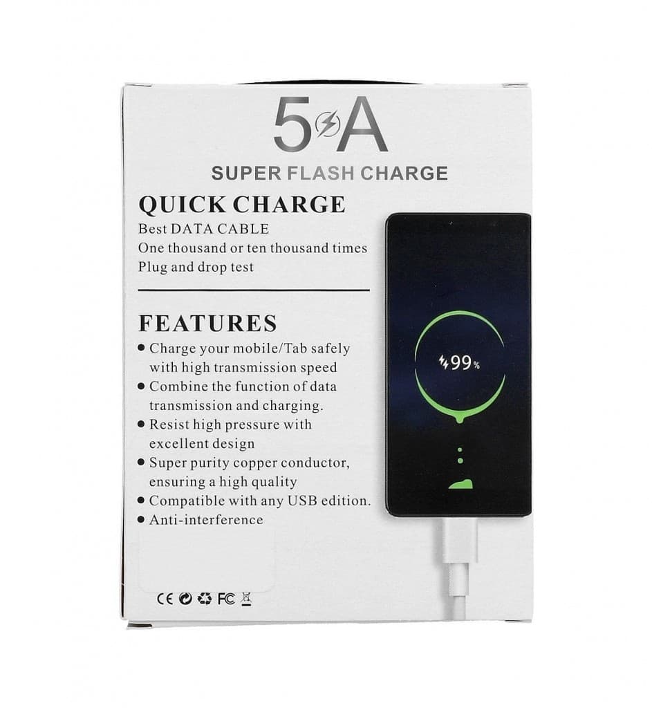 Datový kabel TopQ Super Flash Charge USB-C - Lightning 1 m bílý 5A 60168 - náhled 2