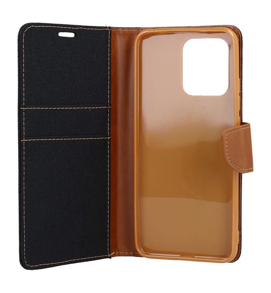 Pouzdro Canvas Xiaomi Redmi Note 12 5G knížkové černé 95301 - náhled 3