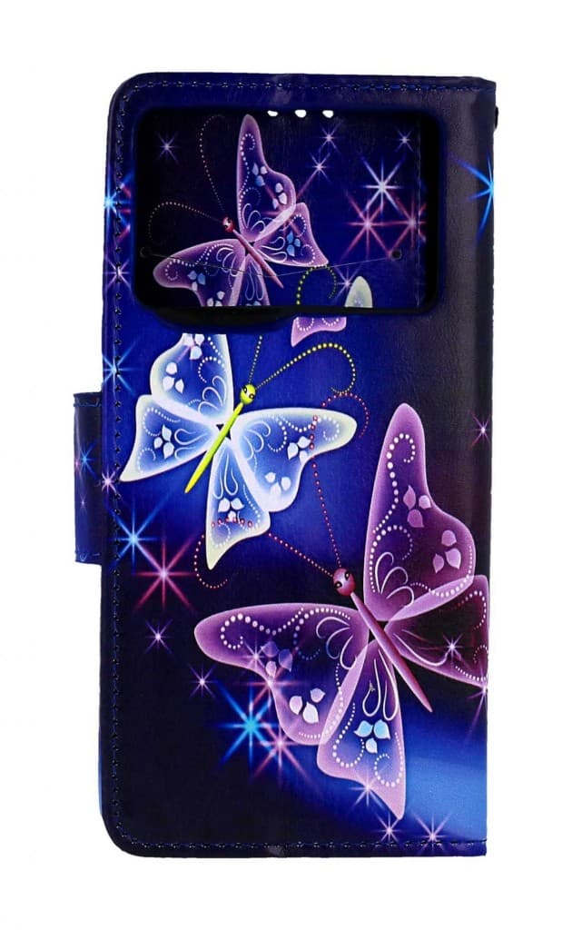 Pouzdro TopQ Xiaomi Poco X6 Pro 5G knížkové Modré s motýlky 126074 - náhled 2