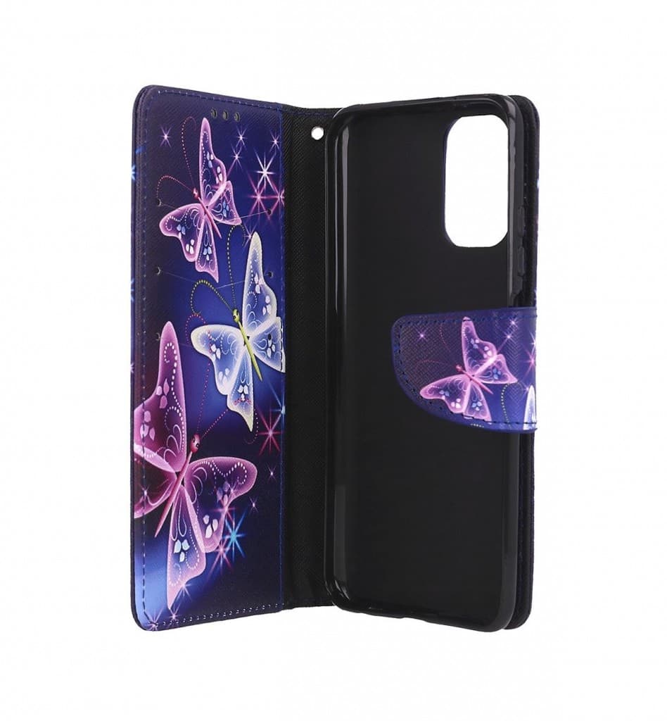 Pouzdro TopQ Xiaomi Poco M4 Pro 5G knížkové Modré s motýlky 70876 - náhled 3