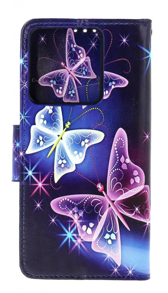 Pouzdro TopQ Xiaomi Redmi Note 13 5G knížkové Modré s motýlky 121379 - náhled 2