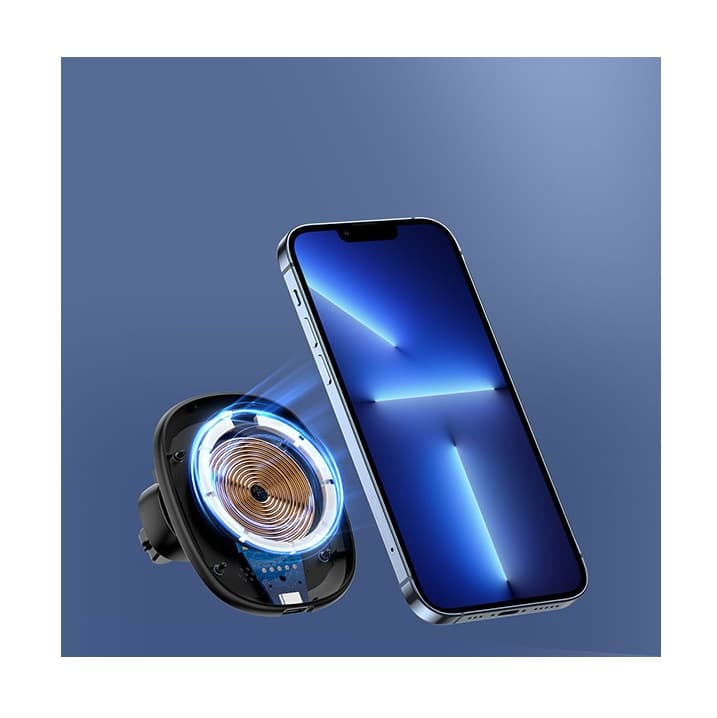 Magnetický držák na mobil do auta s funkcí bezdrátového nabíjení Dux Ducis Duzzona V1 15W černý 97855 - náhled 3
